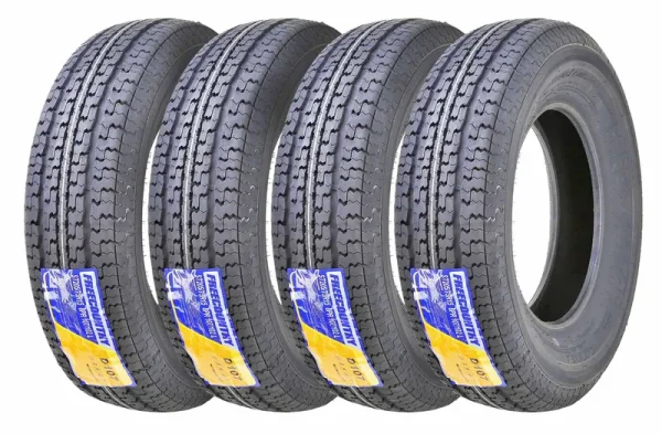 Free Country Trailer Tires ST 205/75R15 8 Ply /Load Range D W/Scuff Guard, Set 4