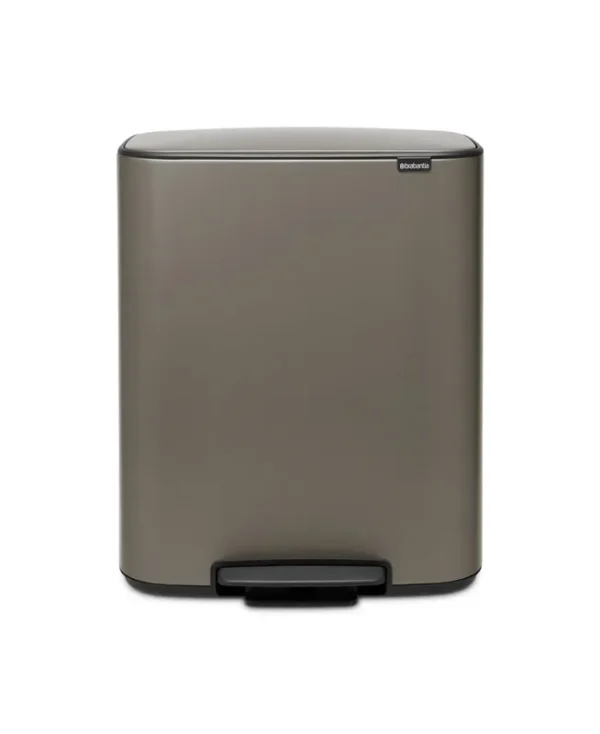 Brabantia Bo 2-Compartment Step Can - Platinum