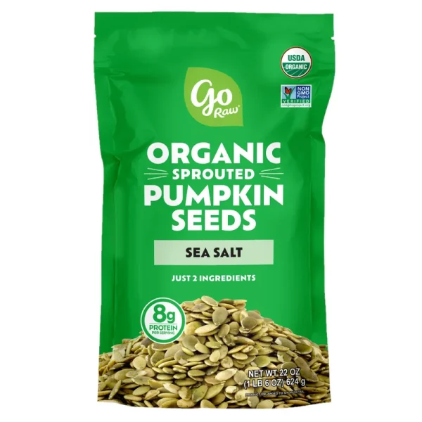 Go Raw Sprouted Organic Pumpkin Seeds with Sea Salt, 22 oz