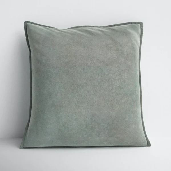 Edgar Square 100% Cotton Pillow Size: 22'' x 22'' Color: Sea Foam Fill Material: Pillow Cover Only - No Insert