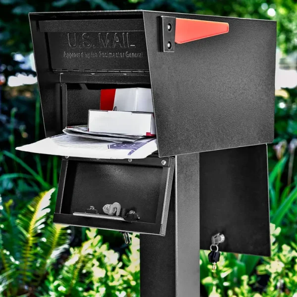 Mail Boss 7536 Street Safe Latitude Locking Security Mailbox, Black