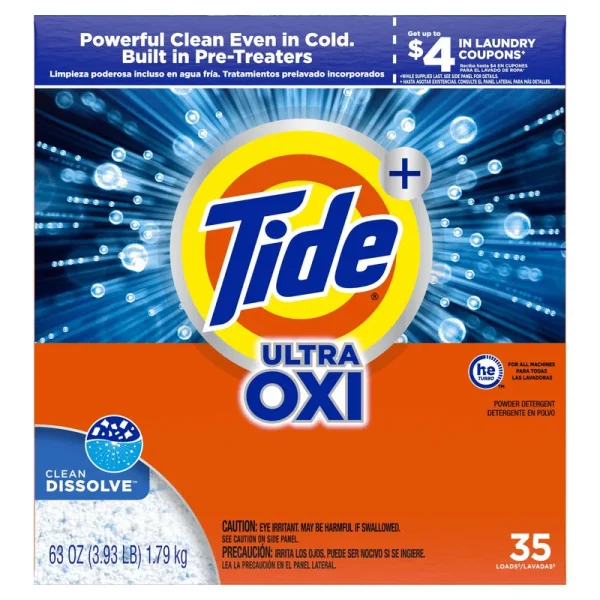 Tide Plus Detergent, Ultra Oxi - 63 oz