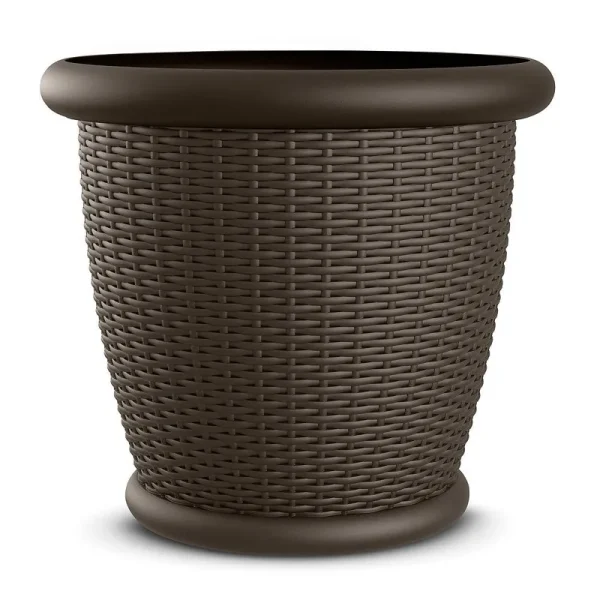 Suncast Willow Resin Pot Planter, Brown - 2 count
