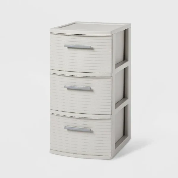 3 Drawer Medium Tower Dark Gray - Brightroom