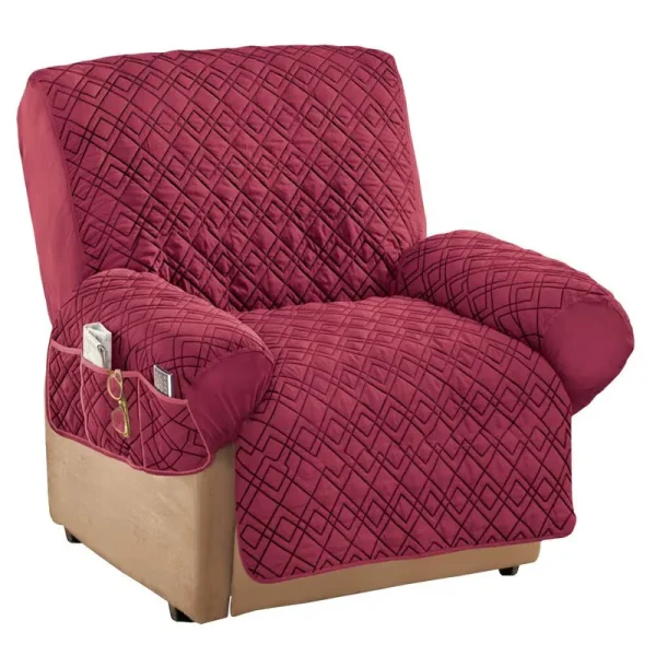 Open Box - George Oliver T-Cushion Recliner Slipcover - Burgundy