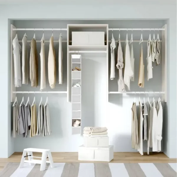 Grid 48" W - 96" W Closet System Starter Kit Dotted Line