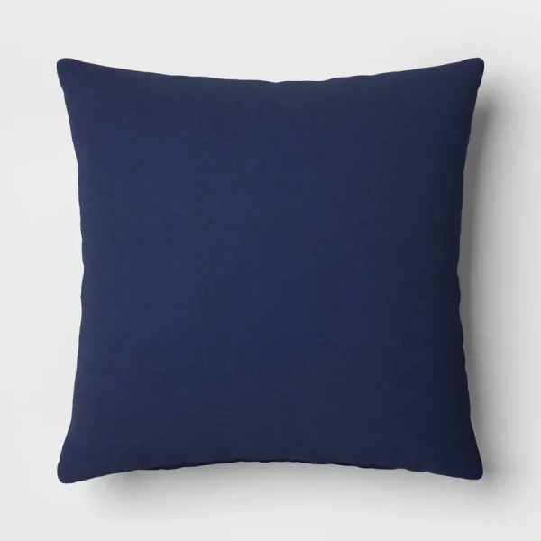 18"x18" Solid Woven Square Outdoor Throw Pillow Navy - Threshold