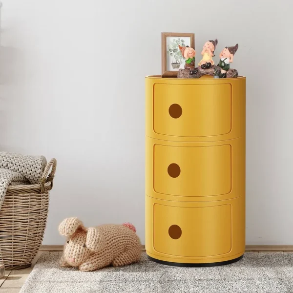 Overstock ABS Multifunction Storage Table Stackable Detachable Organizer 3 Tier - Yellow