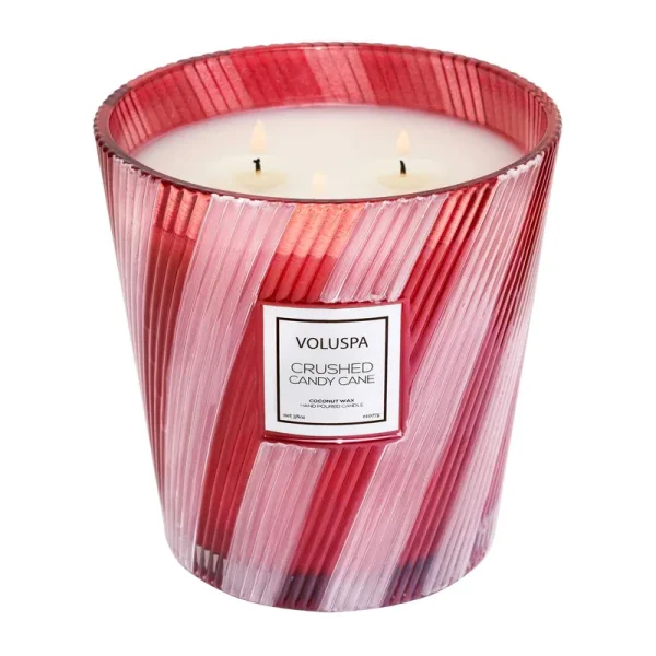 Voluspa Crushed Candy Cane 3 Wick Hearth Candle
