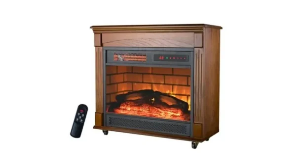 Redstone Rolling Mantel Fireplace with Remote Control