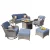 Grey Wicker Denim Blue Cushion