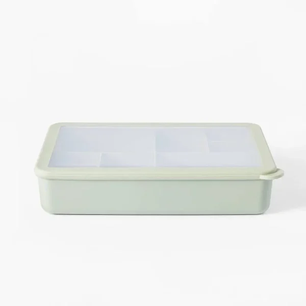 8 Compartment Large Plastic Snack Bento Box Sage Green - Figmint