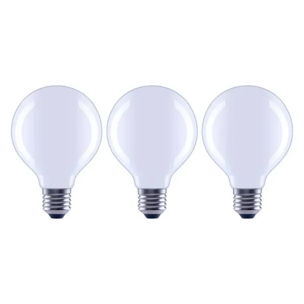 Ecosmart 100-Watt Equivalent G25 Dimmable Globe Frosted Glass Filament LED Vintage Edison Light Bulb Daylight (3-pack)