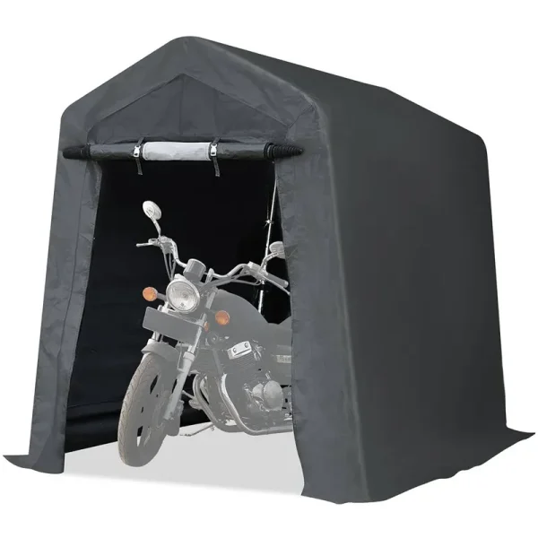 Advance Outdoor 6x8 ft Outdoor Portable Storage Shelter Shed with 2 Rolled Up Zipper Doors & Vents Carport for Motorcycle Waterproof and UV Resistant