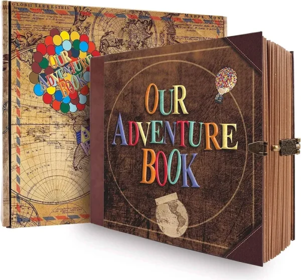 Feiyu Buy Our Adventure Book Travel Diary Photo Book,Scrapbook, Photo Album,Retro Style Travel Souvenir, Vintage Guestbook DIY Anniversary Wedding