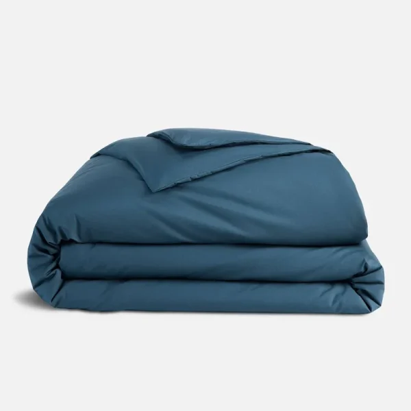 Cooling Cotton Percale Duvet Cover Size Twin/Twin XL in Abyss by Brooklinen | Best Cooling Sheets for Hot Sleepers