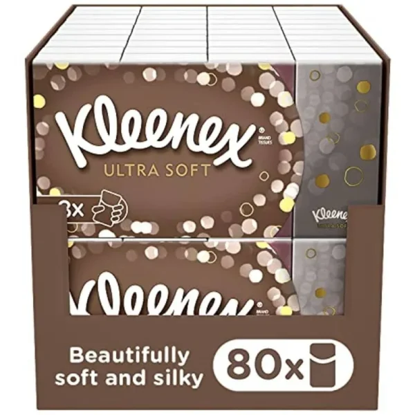 Kleenex Ultra Soft Pocket Packs Tissues, Pack of 8