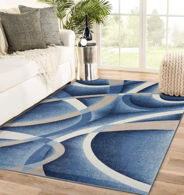 Luxe Weavers Victoria Modern Area Rug 2305, Blue / 4x5