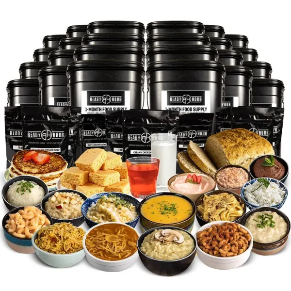 Ready Hour Food 1 Year Emergency Food Supply, 2000+ Calories A Day in 16 Rugged Totes