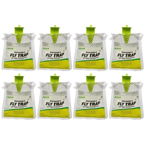 Rescue! Outdoor Disposable Hanging Fly Trap - 8 Pack