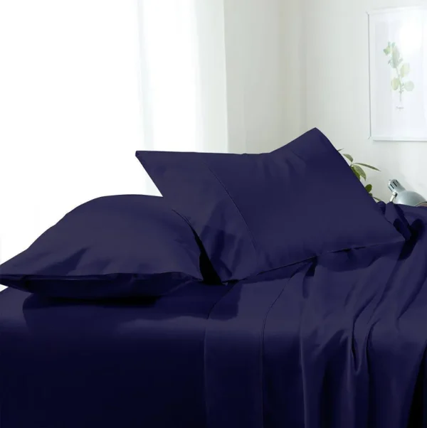 Royal Tradition Split California King Sheets Microfiber Navy