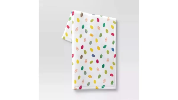 Room Essentials Printed Plush Easter Eggs Blue Throw Blanket | Target