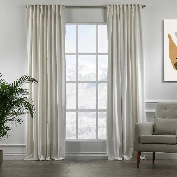 Extra Long and Extra Wide Decorative Single Panel Lilijan Home & Curtain Size per Panel: 100" W x 120" L, Curtain Color: Off White