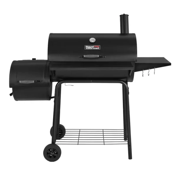 Royal Gourmet Charcoal Grill with Offset Smoker and Side Table