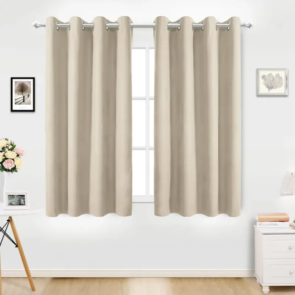 Pro Space Grommet Top Insulated Thermal Blackout Window Curtain Solid Room Drape (1 Panel) Beige 52 inchw x 63 inchh 63 Inches, Size: 52W x 63H