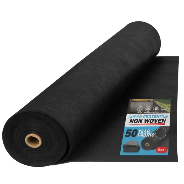 Super Geotextile 4, 6, 8 oz Non Woven Fabric for Landscaping, French Drains, Underlayment, Erosion Control, Construction Projects - 6 oz (3X50)
