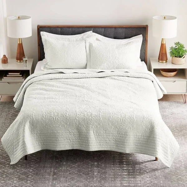 Croft & Barrow Anna Solid Quilt or Sham, White, King