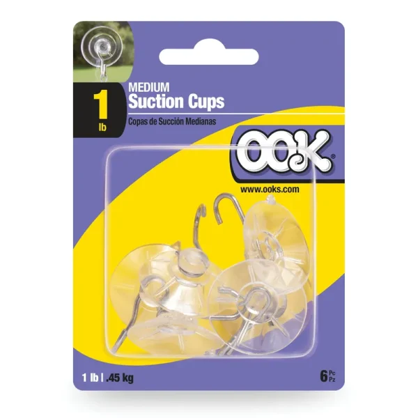 Ook Medium Suction Cup Hook 6 Pack