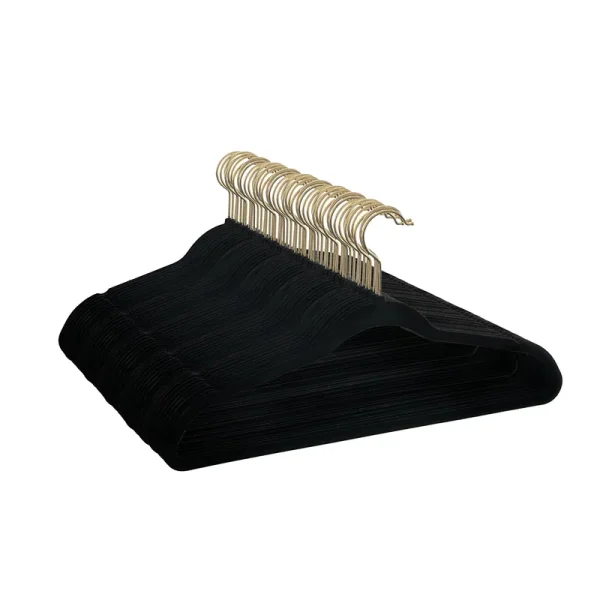 Better Homes & Gardens Non-Slip Velvet Clothing Hangers, 50 Pack, Black, Size: Space Saving