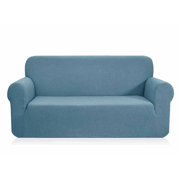Box Cushion Sofa Slipcover Winston Porter Fabric: Smoky Blue