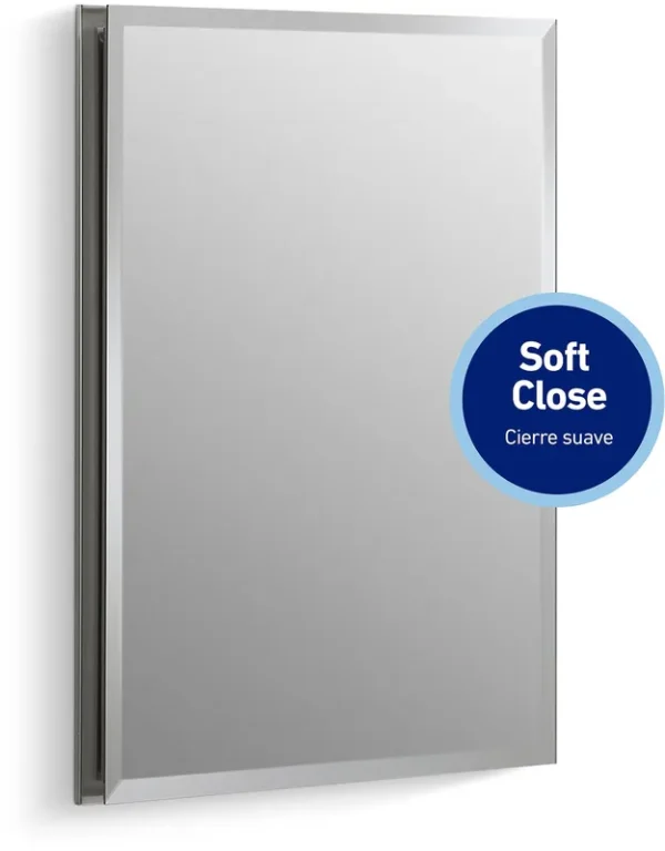Kohler Remodeler 16-in x 20-in Recessed Mount Stainless Steel Mirrored Rectangle Soft Close Medicine Cabinet in Light | CLR1620FS-SCF-NA