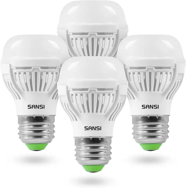 SANSI 60W Equivalent LED Light Bulb,22-Year Lifetime, 4 Pack 900 Lumens LED Bulb with Ceramic Technology, 4000K Cool White 9W Non-Dimmable, E26, A15
