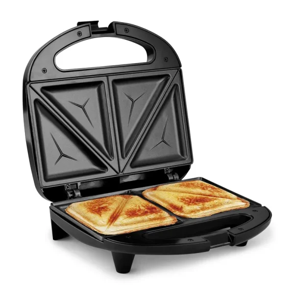 Elite Gourmet ESM2207#Sandwich Panini Maker Grilled Cheese Machine, Tuna Melt Omelets PFOA-Free Non-Stick Surface, 2 Slice, Black