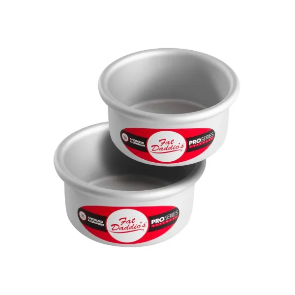 Fat Daddio's Anodized Aluminum Round Cake, Set of 2, 4-Inch x 2-Inch