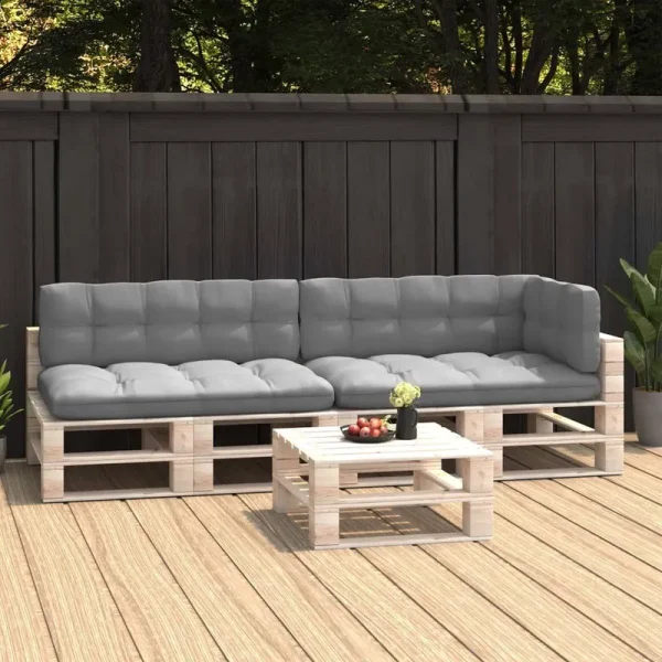 vidaXL Pallet Sofa Cushions 5 Pcs Gray