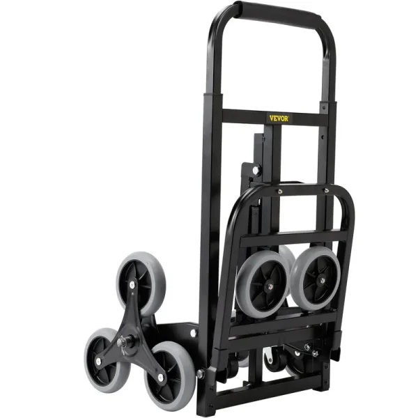 VEVOR Stair Climbing Hand Truck Heavy-Duty Hand Cart Dolly 375 lbs Load Capacity Foldable Stair Climber Hand Trucks with Adjustable Handle All