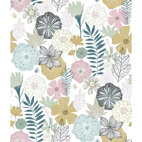 RoomMates Perennial Floral Peel and Stick Wallpaper, 20.5 Inches x 18 Feet