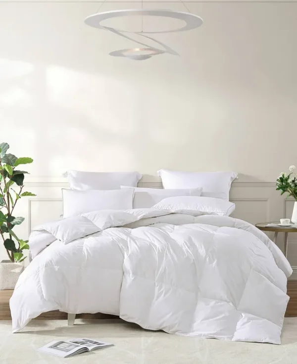 Royal Luxe All Season Warmth White Goose Feather & Down Fiber Comforter, Full/Queen, White