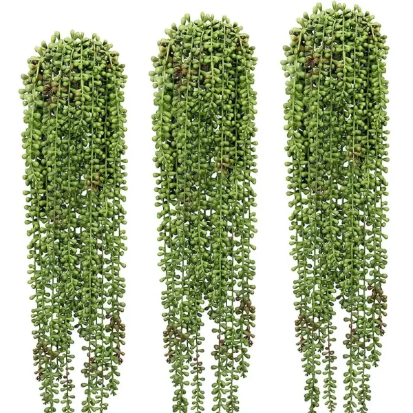 3 Pcs String of Pearls Plant Artificial Hanging Succulents Plants for Home Garden Decor (pots Not Included)