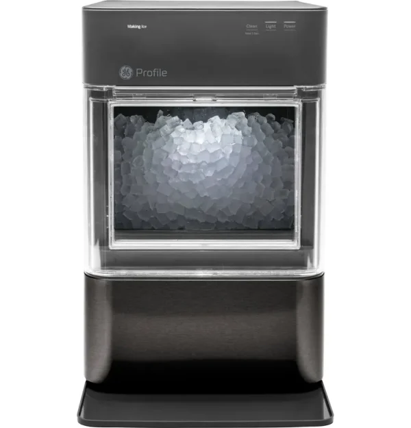 GE Profile - Opal 2.0 38 lb. Portable Ice Maker with Nugget Ice Production and Built-In WiFi - Black Stainless Steel