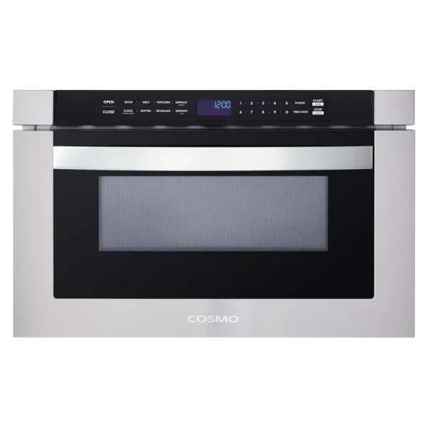 Cosmo COS-12MWDSS 24 in. Built-In Microwave Drawer with Automatic Presets Touch Controls Defrosting Rack and 1.2 Cu. ft. Capacity in Stainless Steel