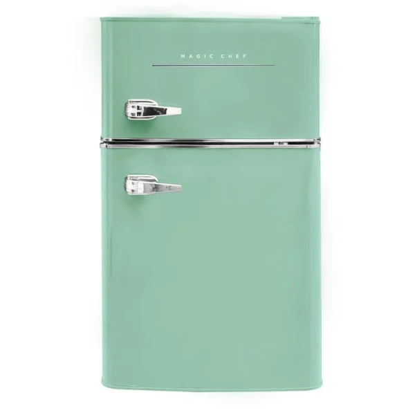 Magic Chef Retro 3.2 Cu. ft. 2-Door Mini Fridge in Mint Green