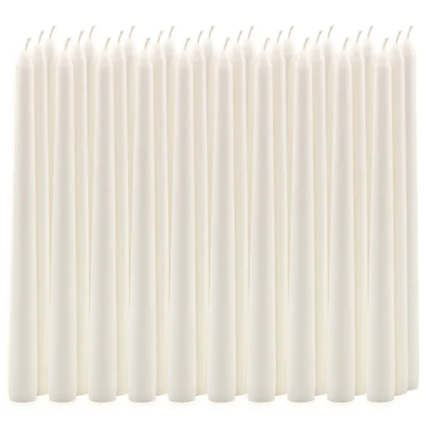 Stonebriar Collection Unscented Dripless Taper Candles, 30-Pack, White, 10 in.