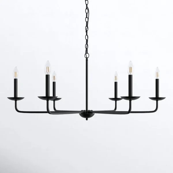 Baltray 6 - Light Candle Style Classic/Traditional Chandelier Joss & Main Finish: Black, Size: 18.5" H x 42" W x 42" D