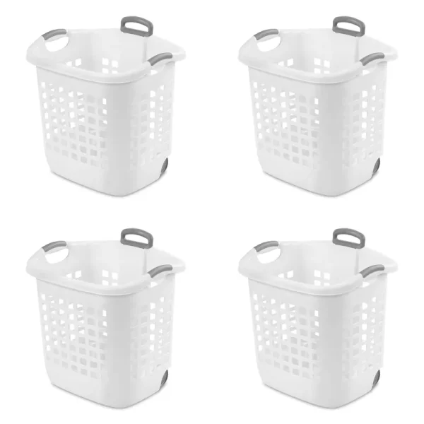 Sterilite Laundry Basket, White, 1.75 Bushel