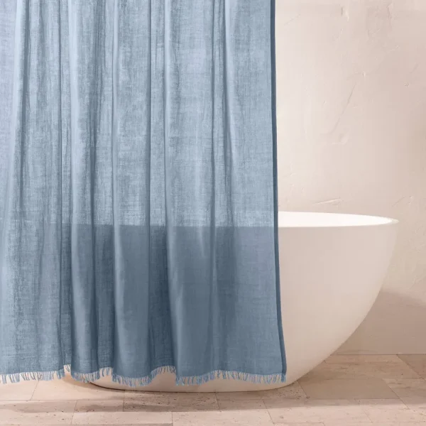 Gauze Shower Curtain Sky Blue - Casaluna